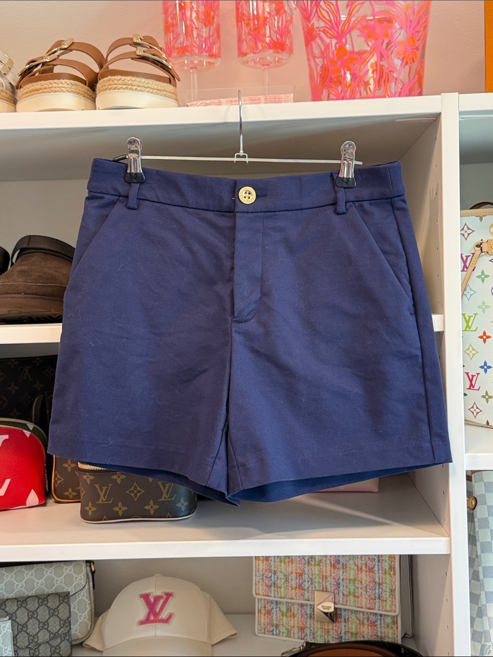 Lilly Pulitzer Navy Tailored High-Rise Shorts